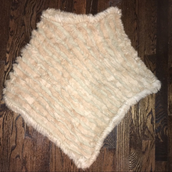 Lord and Taylor Rabbit Fur Poncho - Picture 6 of 8